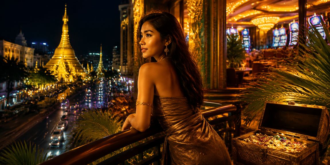 ရန်ကုန် ဆူလေဘုရားအနီး ကာစီနို ညဈေးအတွင်း ပန်းရောင်အလင်းများ